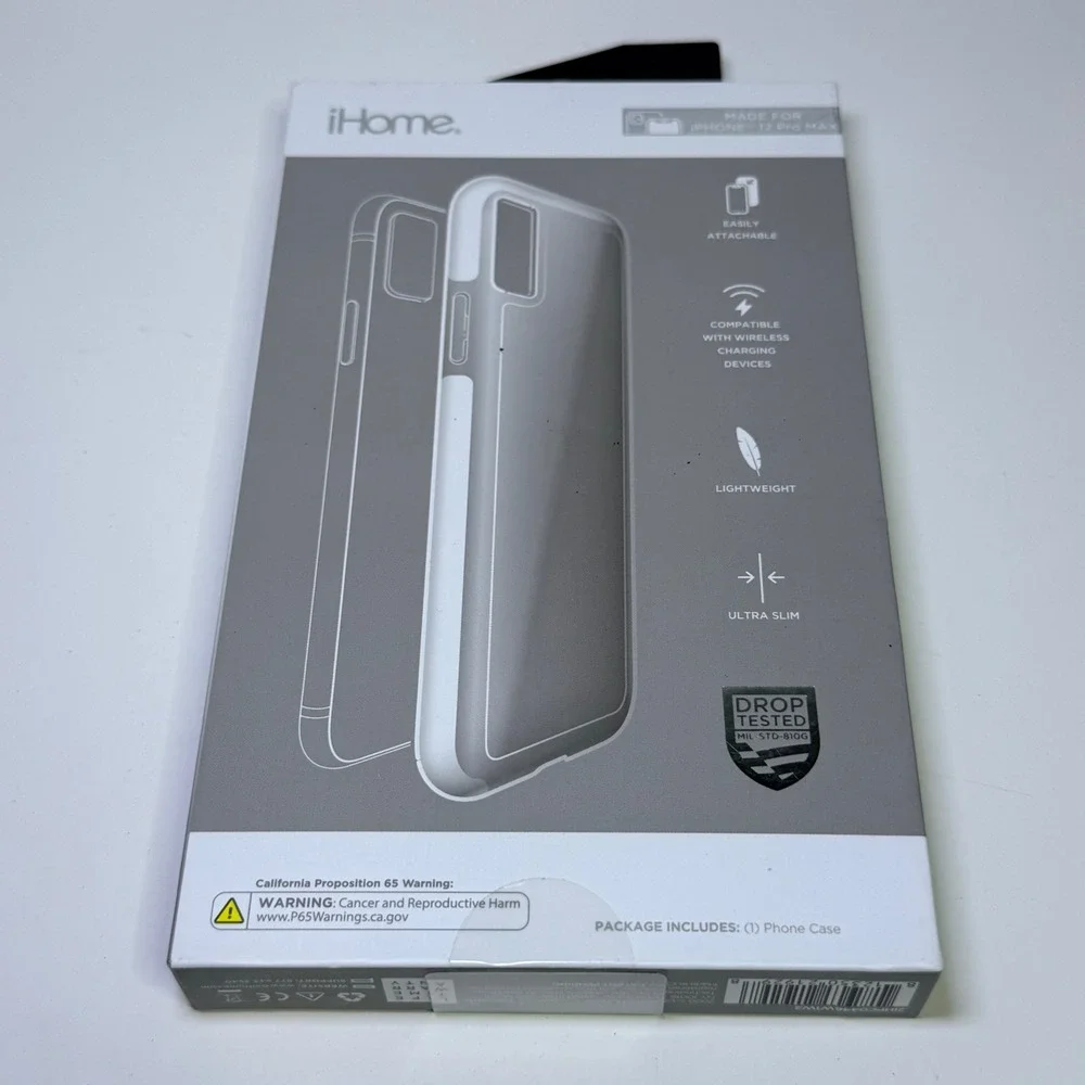 iHome VELO iPhone 12 Pro‎ Max Case Clear Slim Military Grade Drop Tested New